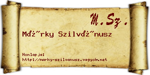 Márky Szilvánusz névjegykártya